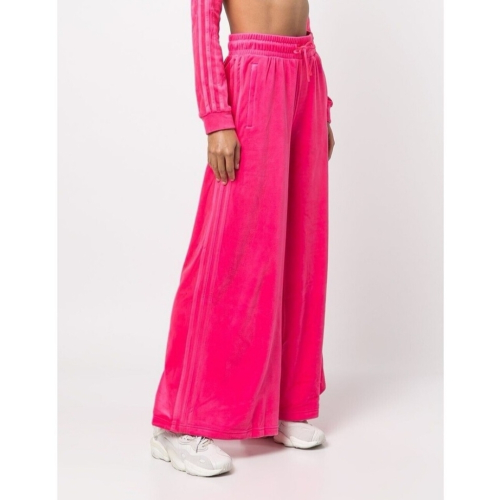 NWT ADIDAS X JEREMY SCOTT TRACK VELOUR WIDE LEG TRACK PANTS PINK H50963 S